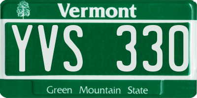 VT license plate YVS330