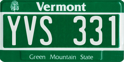 VT license plate YVS331