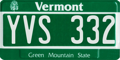 VT license plate YVS332