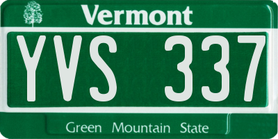 VT license plate YVS337