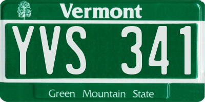 VT license plate YVS341