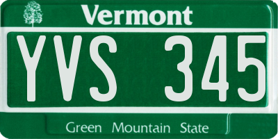 VT license plate YVS345