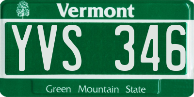 VT license plate YVS346