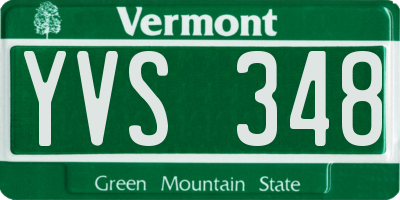 VT license plate YVS348