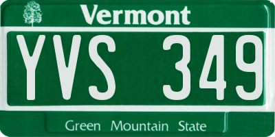 VT license plate YVS349