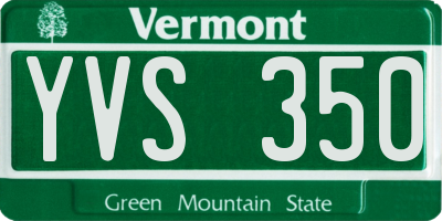 VT license plate YVS350