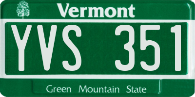 VT license plate YVS351