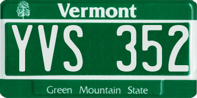 VT license plate YVS352