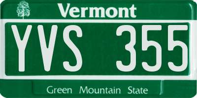 VT license plate YVS355