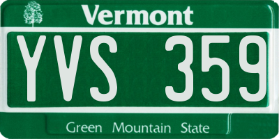 VT license plate YVS359