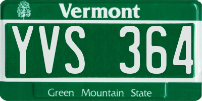 VT license plate YVS364