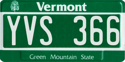 VT license plate YVS366