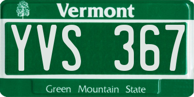 VT license plate YVS367