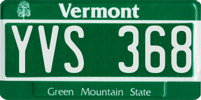 VT license plate YVS368