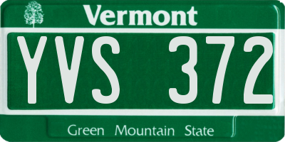 VT license plate YVS372