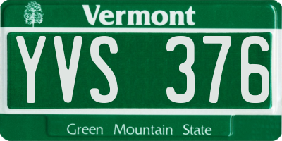 VT license plate YVS376