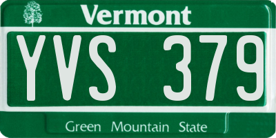 VT license plate YVS379