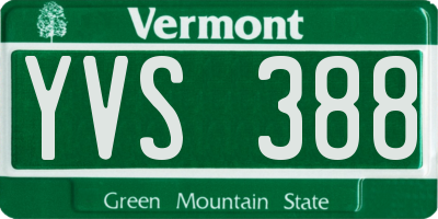 VT license plate YVS388