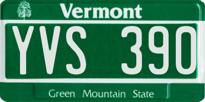 VT license plate YVS390