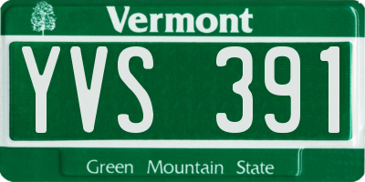 VT license plate YVS391
