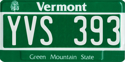 VT license plate YVS393