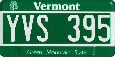 VT license plate YVS395
