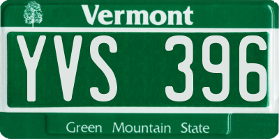 VT license plate YVS396