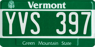 VT license plate YVS397