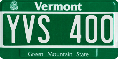 VT license plate YVS400