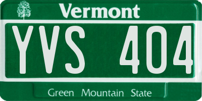 VT license plate YVS404