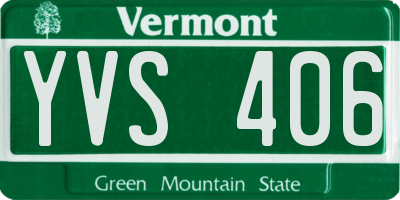 VT license plate YVS406