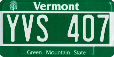 VT license plate YVS407