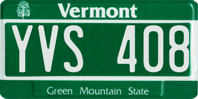 VT license plate YVS408