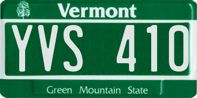 VT license plate YVS410