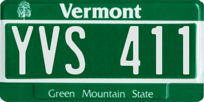 VT license plate YVS411