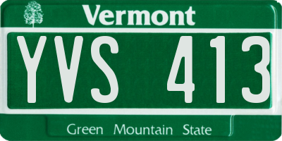 VT license plate YVS413