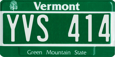 VT license plate YVS414
