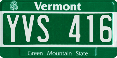 VT license plate YVS416