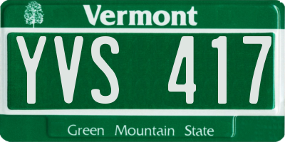 VT license plate YVS417