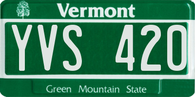 VT license plate YVS420