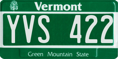 VT license plate YVS422
