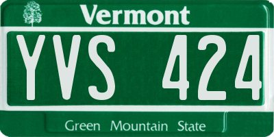 VT license plate YVS424