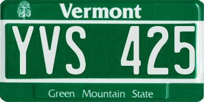 VT license plate YVS425