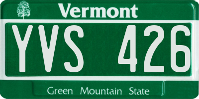 VT license plate YVS426