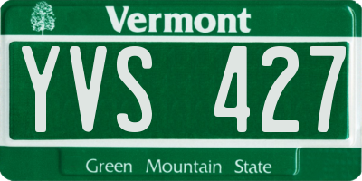 VT license plate YVS427