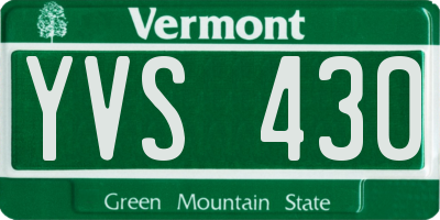 VT license plate YVS430