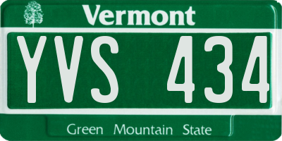VT license plate YVS434