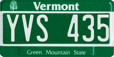 VT license plate YVS435