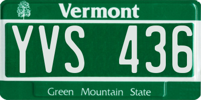 VT license plate YVS436