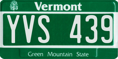 VT license plate YVS439
